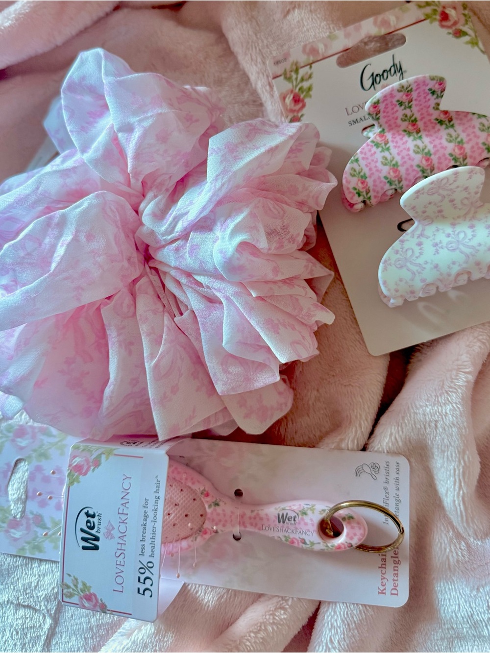 LoveShackFancy Pink Floral Hair Accessory Set🎀🌸